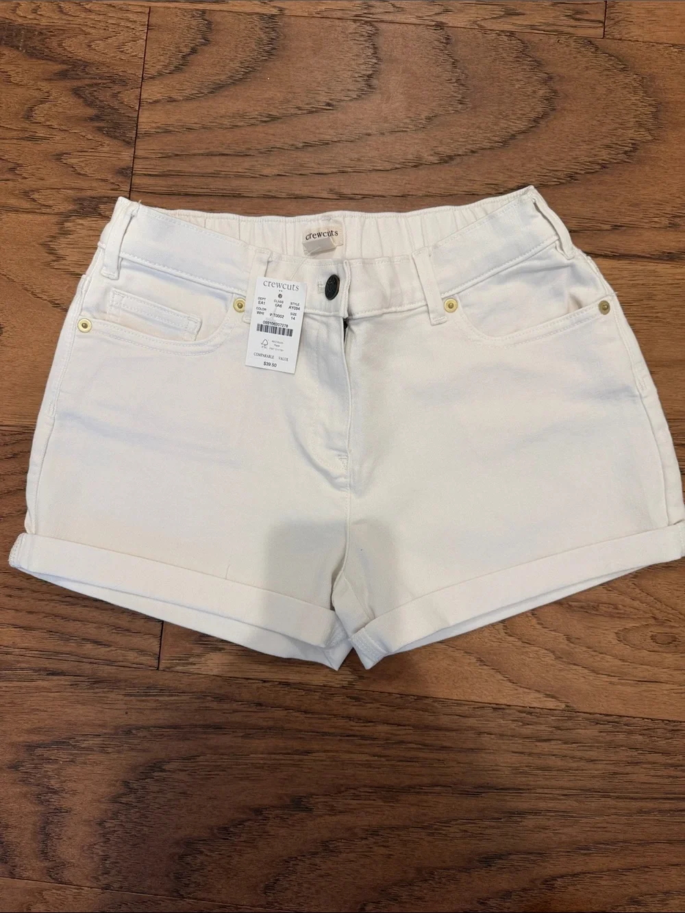 Crewcuts White Cuffed Denim Shorts